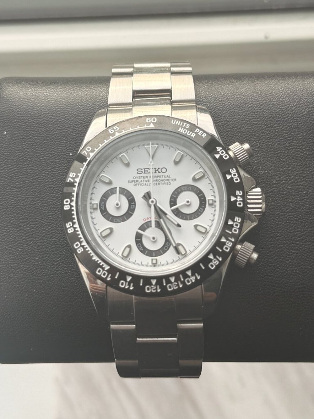 Seiko custom build seiktona panda mod chronograph watch